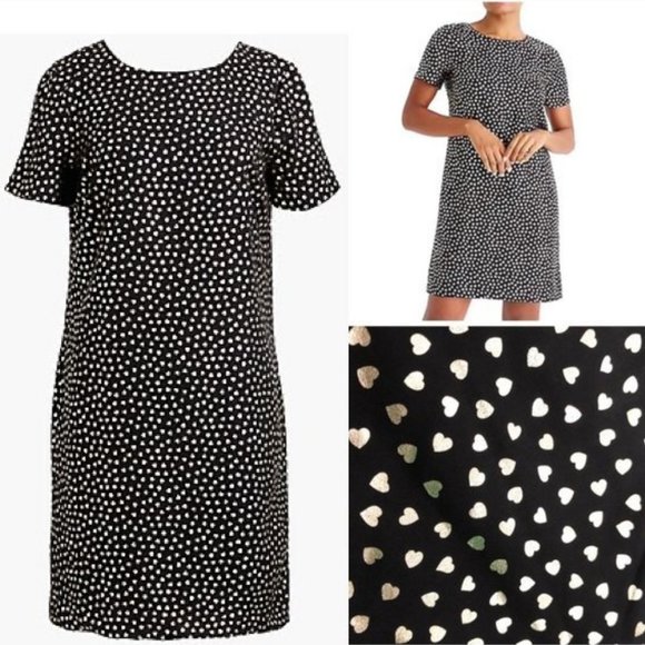 J.Crew 💛 Gold Heart Little Black Dress XS - Picture 1 of 10